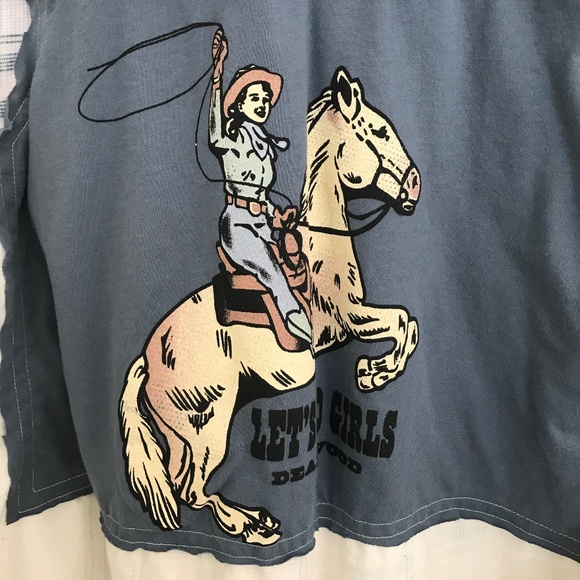 Upcycled Maurices Cowgirl Boho Dip-Dye Grunge Quilt Flannel Shirt Size 1X - Picture 6 of 7